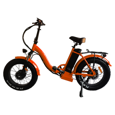 Велосипед складчатости 48v электрического гибридного велосипеда людей мини складывая оранжевый электрический с системой голевой передачи педали